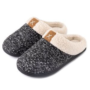 NWT Rockdove Women’s Collar Memory Foam Slide Slipper, Pebble